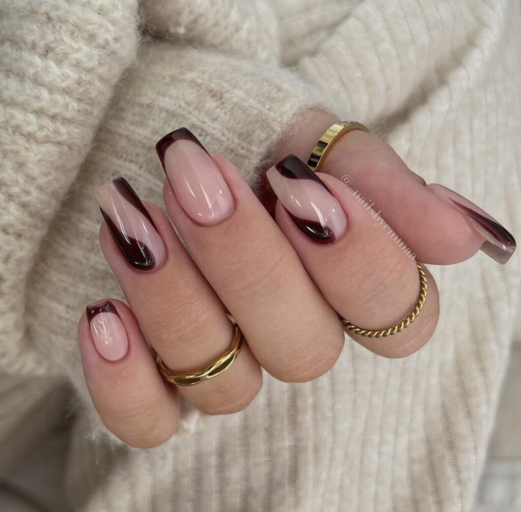 90s burgundy nails