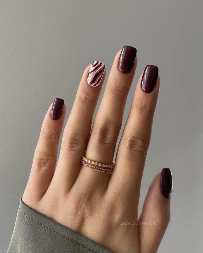 burgundy nail art designs