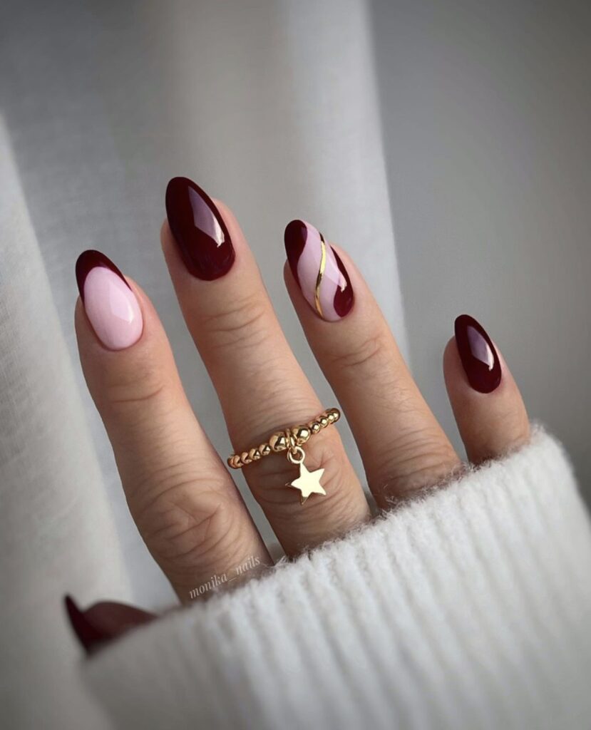 burgundy nail extensions