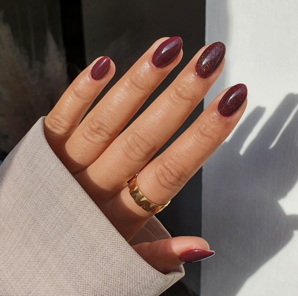 burgundy nails gel