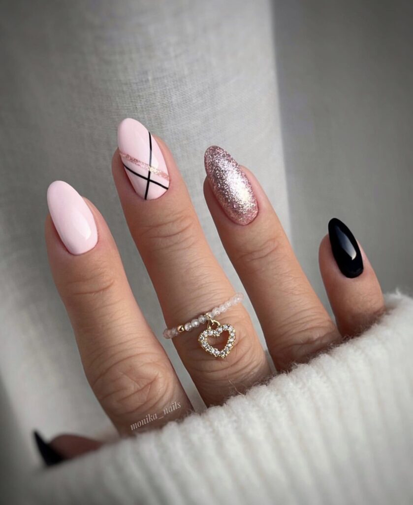 pink holiday nails