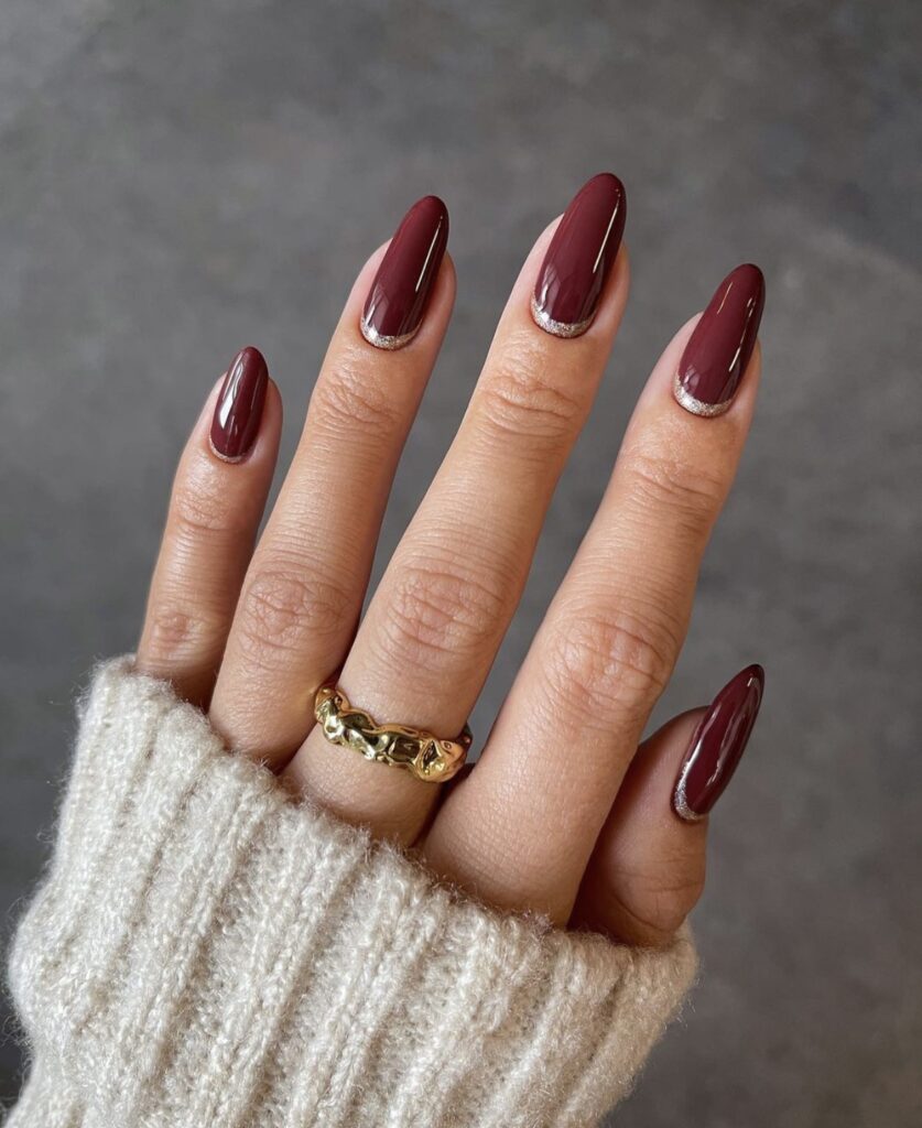 unique burgundy nails