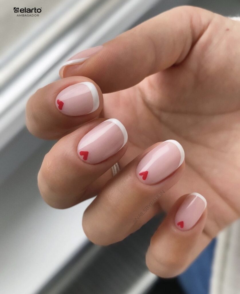 valentines day nails french