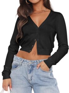 black cropped cardigan