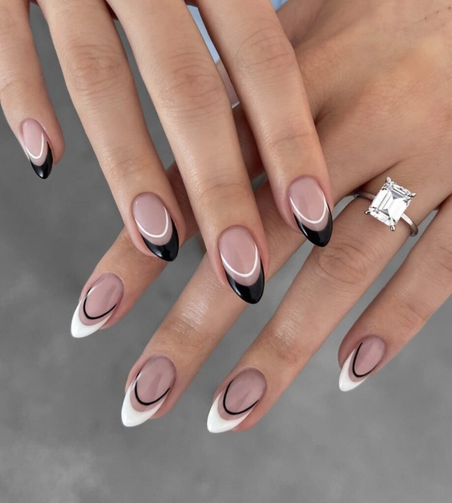 cute french tip nail designs