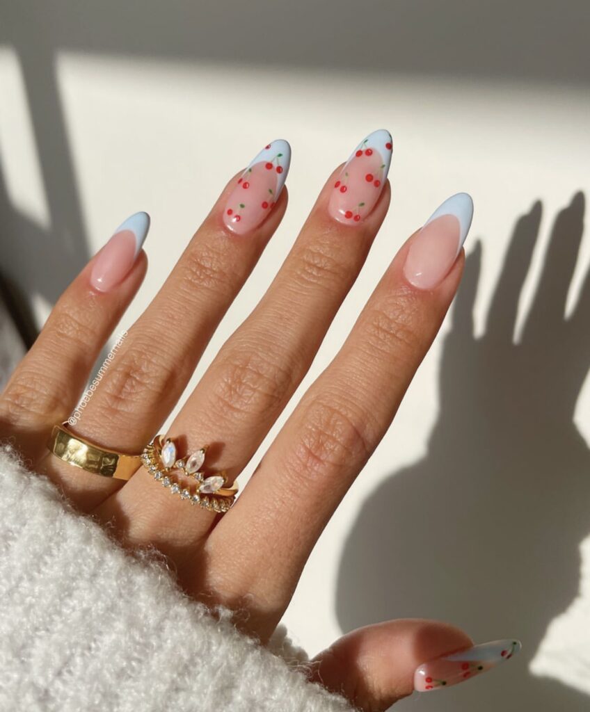 cute french tip nail designs