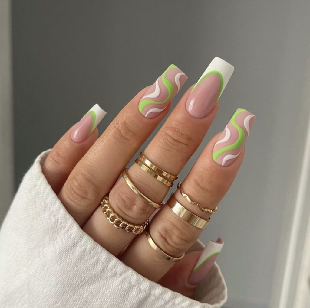 cute french tip nail designs