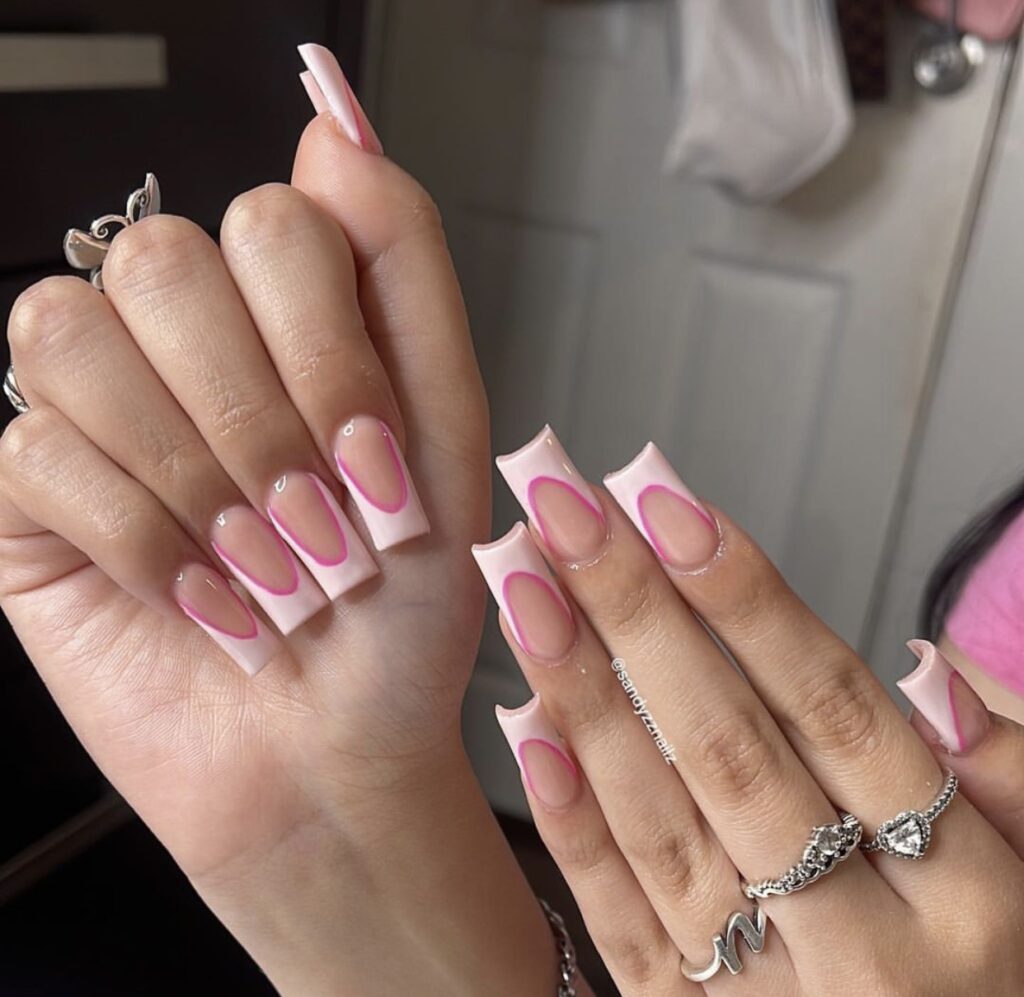 cute french tip nail designs