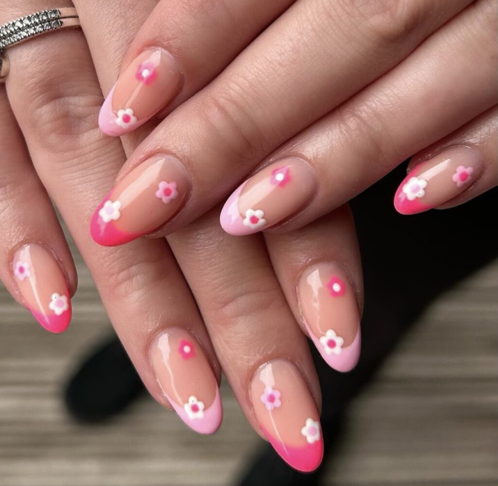 cute french tip nail designs