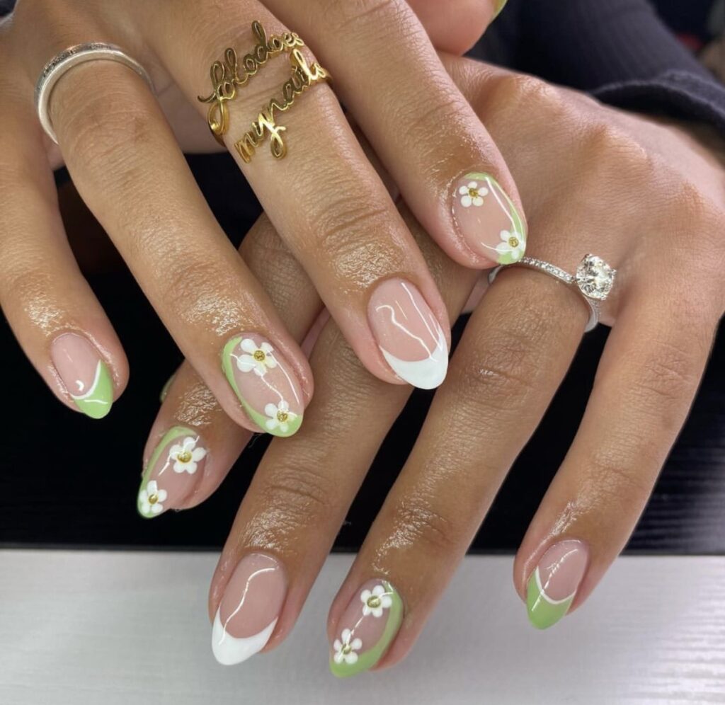 cute french tip nail designs