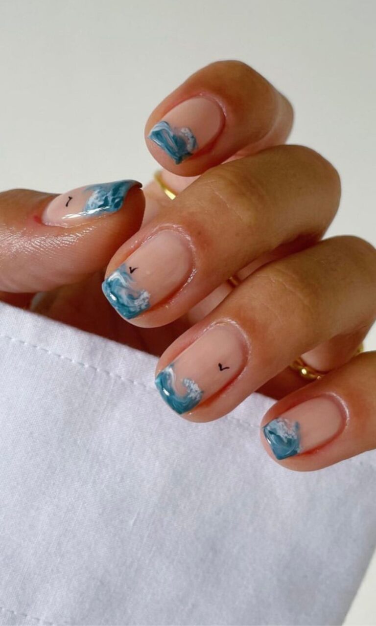 cute french tip nail designs