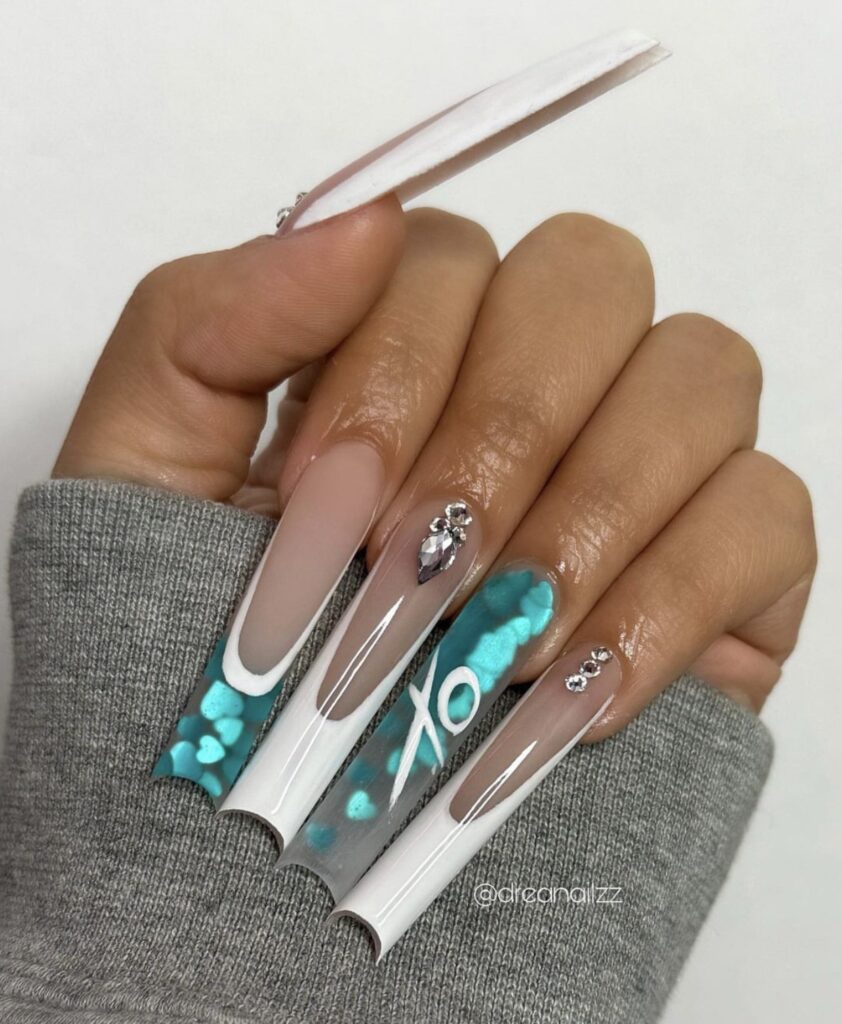 cute french tip nail designs