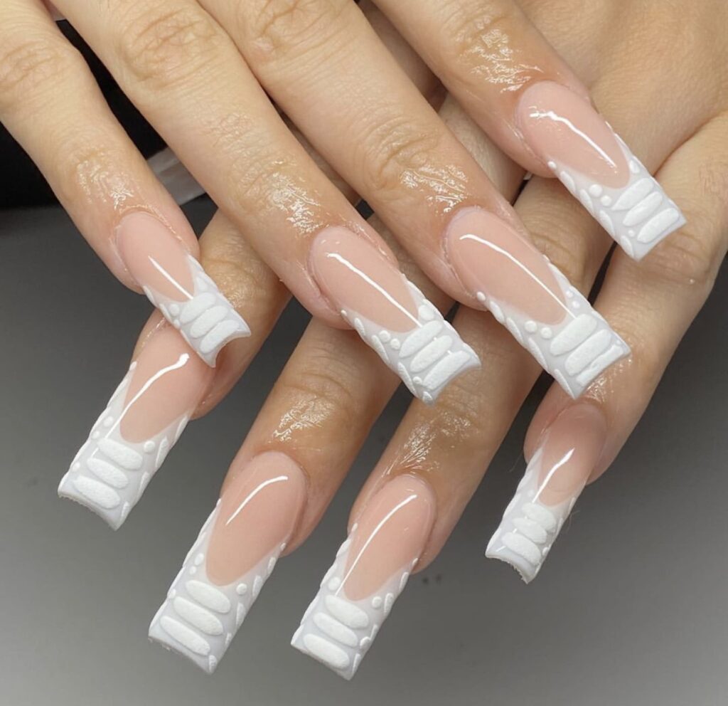 cute french tip nail designs