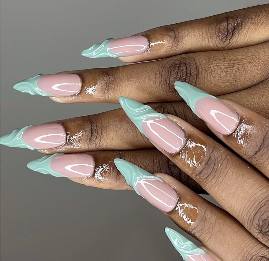 cute french tip nail designs