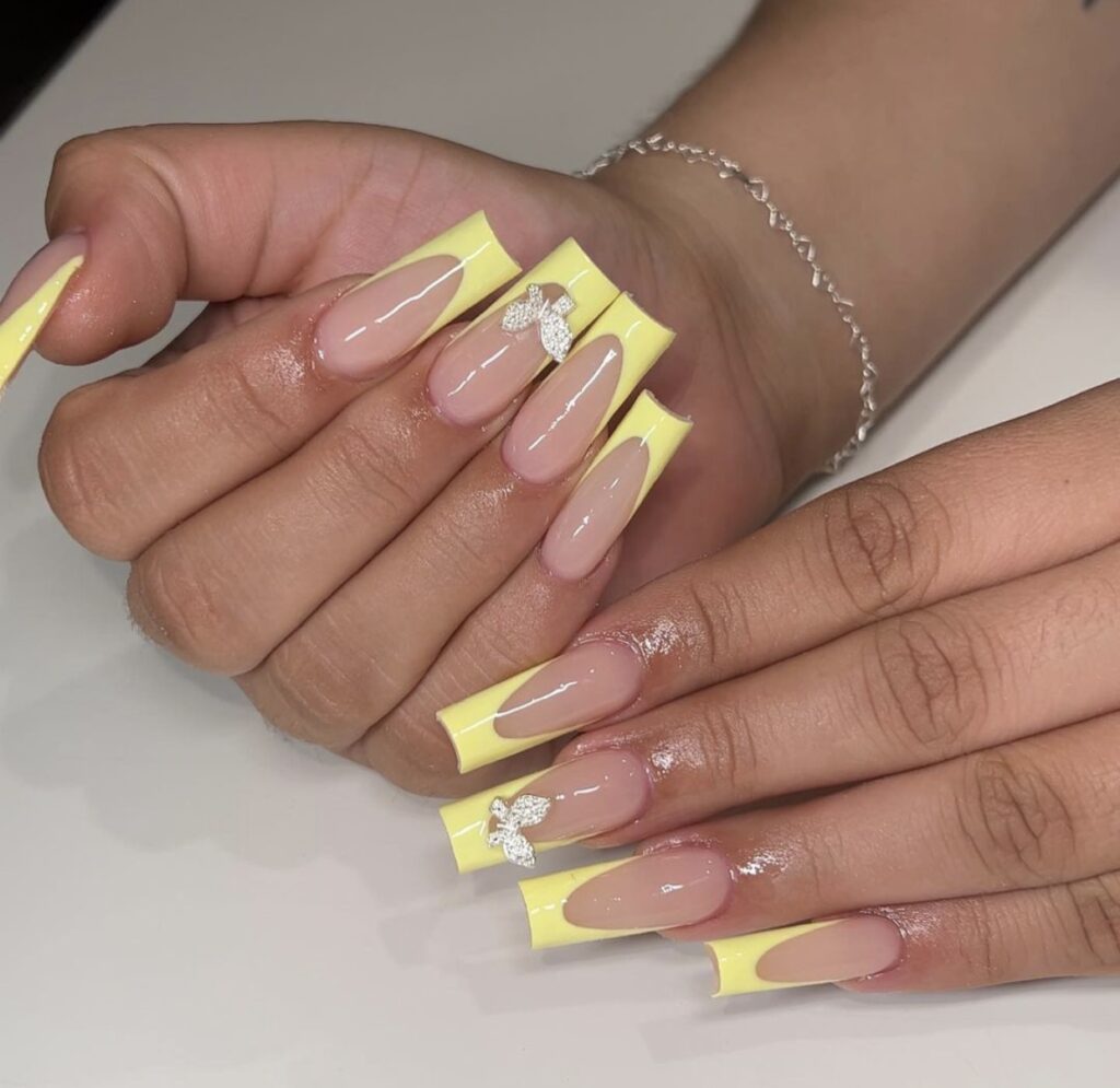 cute french tip nail designs