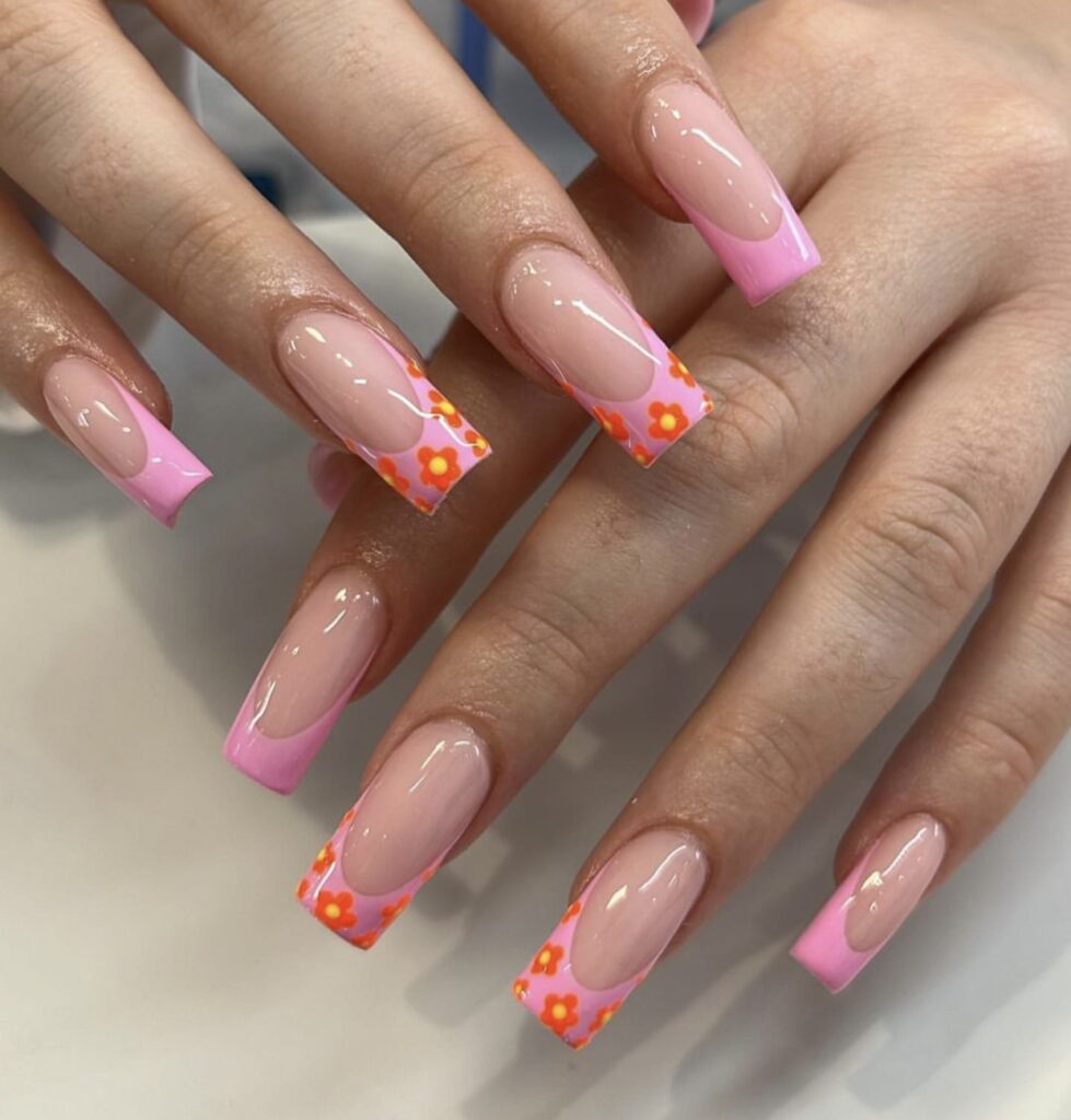 cute french tip nail designs