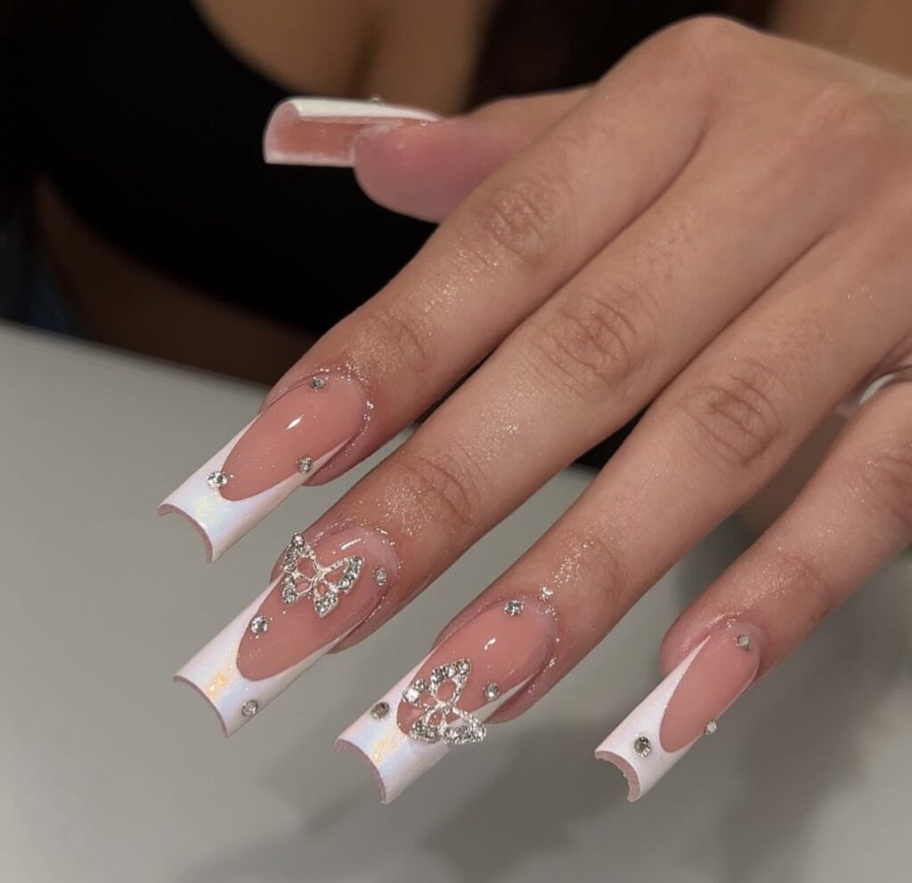 cute french tip nail designs