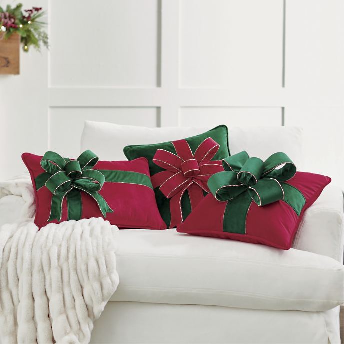 Christmas bow pillows