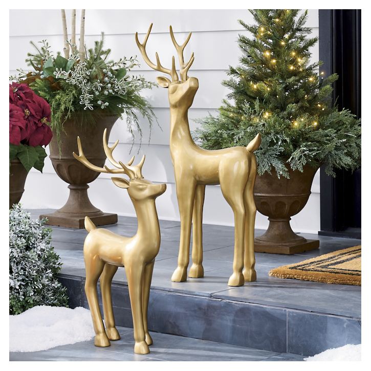 Outdoor deer statues