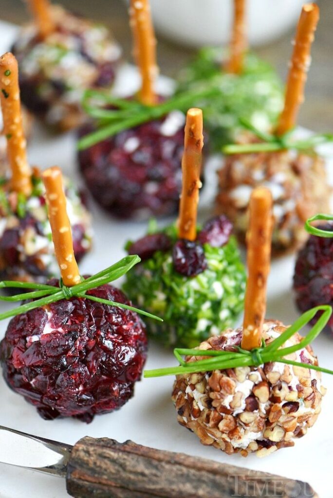 Cranberry Pecan Mini Goat Cheese Balls