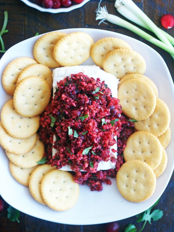 Cranberry Salsa over Cream Cheese