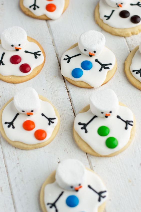Melted snowman cookies