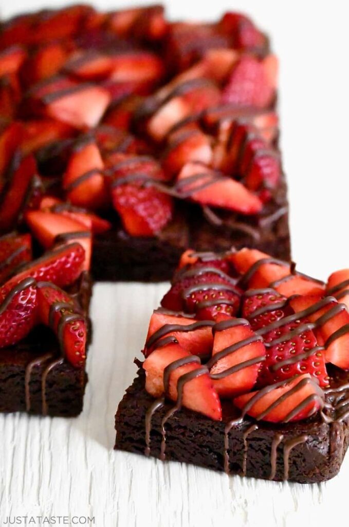 Chocolate-Covered Strawberry Brownies