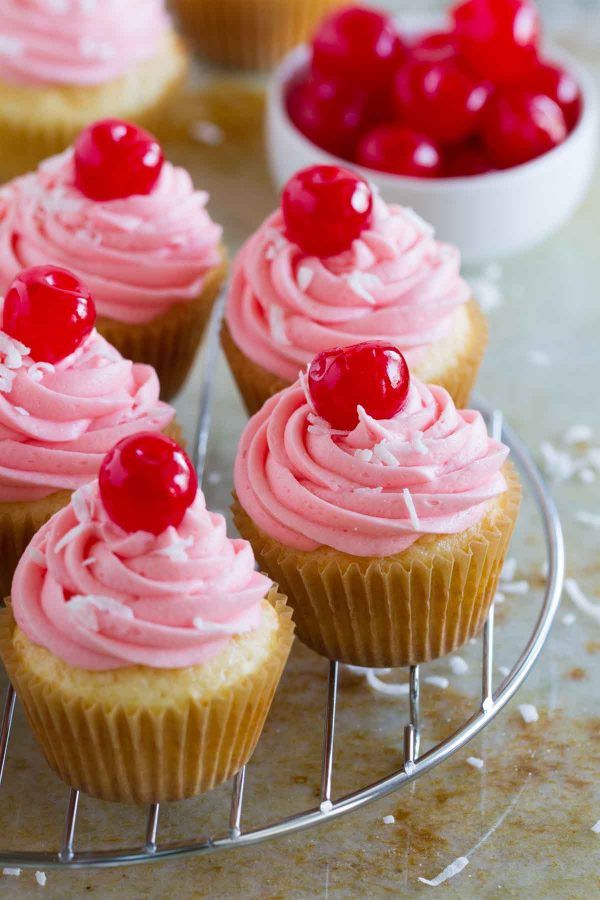 Coconut Cherry Cupcakes