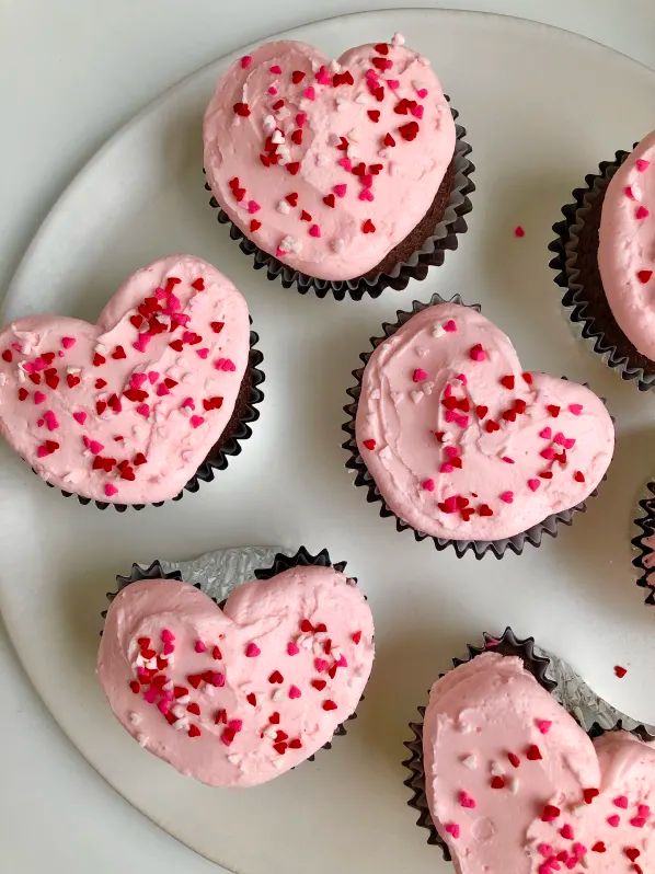 Heart-Shaped Cupcakes