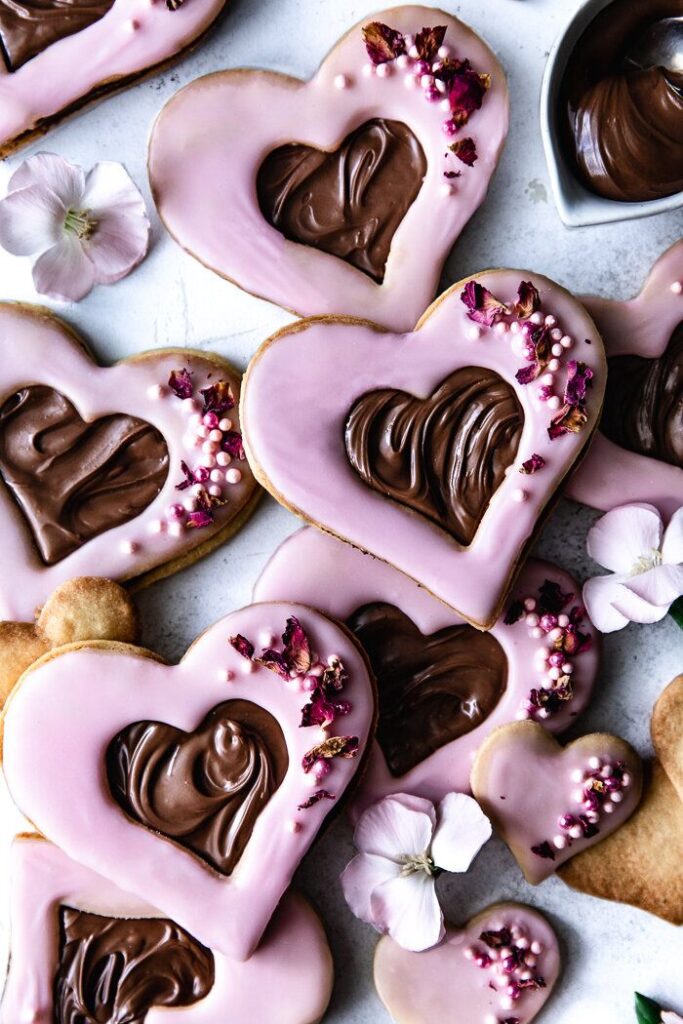 Nutella Heart Shaped Cookies