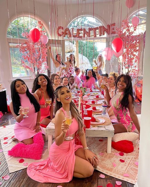 Pink themed galentines party