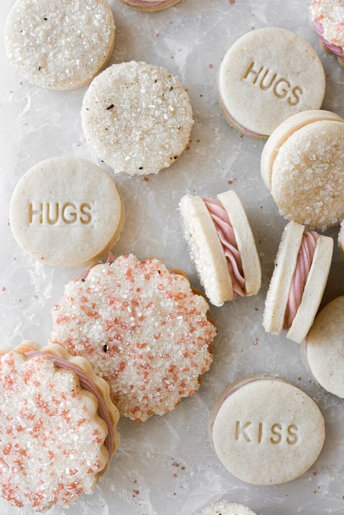 Raspberry Cream Sandwich Conversation Cookies