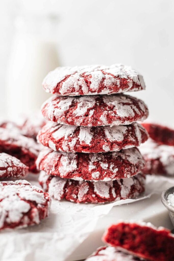 Red Velvet Crinkle Cookies