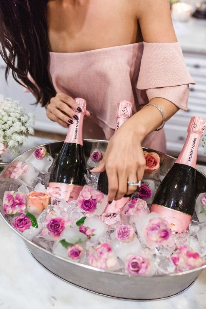 floral ice bucket