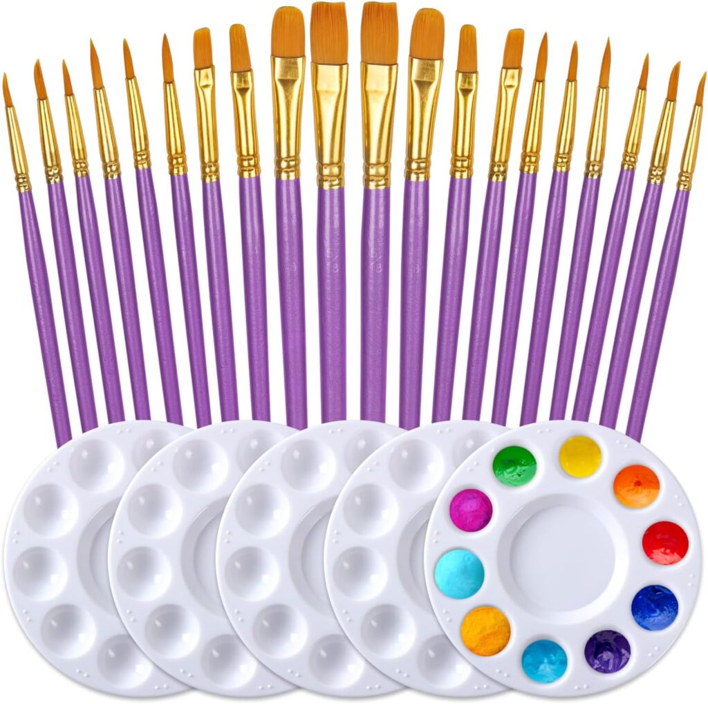 paint brushes and palettes set