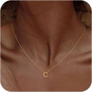 Dainty initial necklace