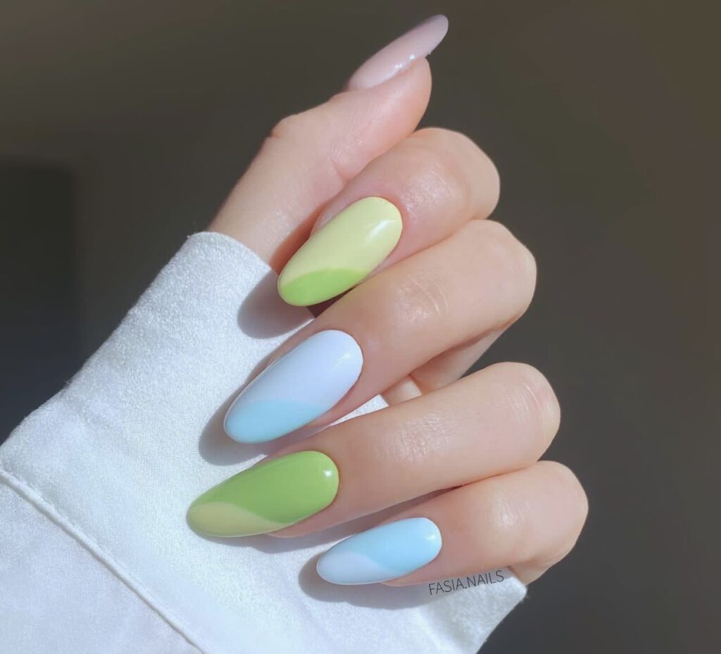 blue and green nail ideas