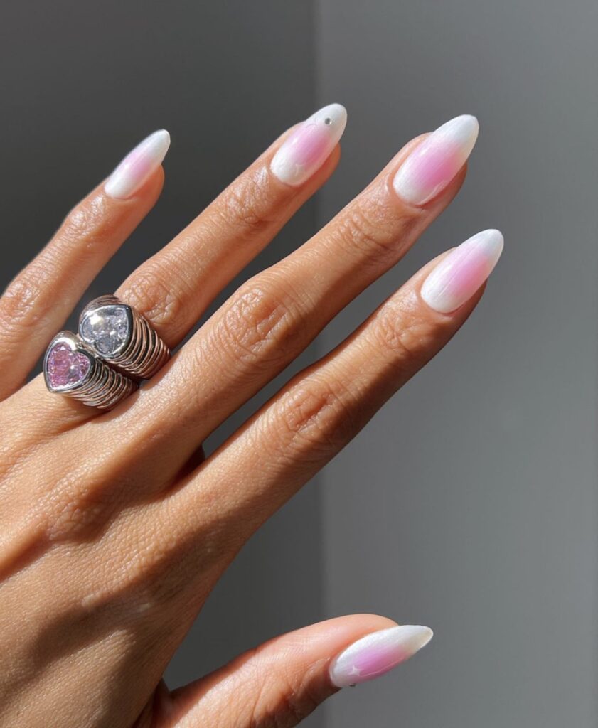 blush nails spring