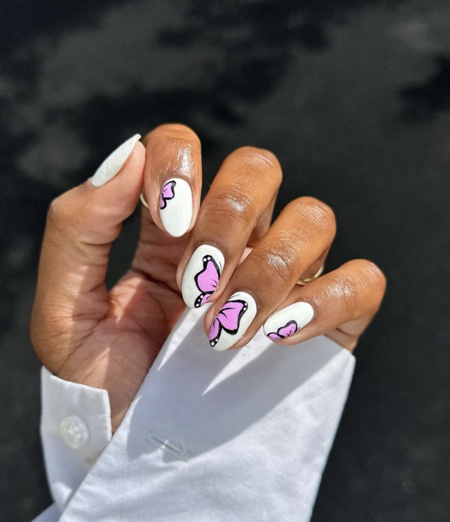 butterfly nail design