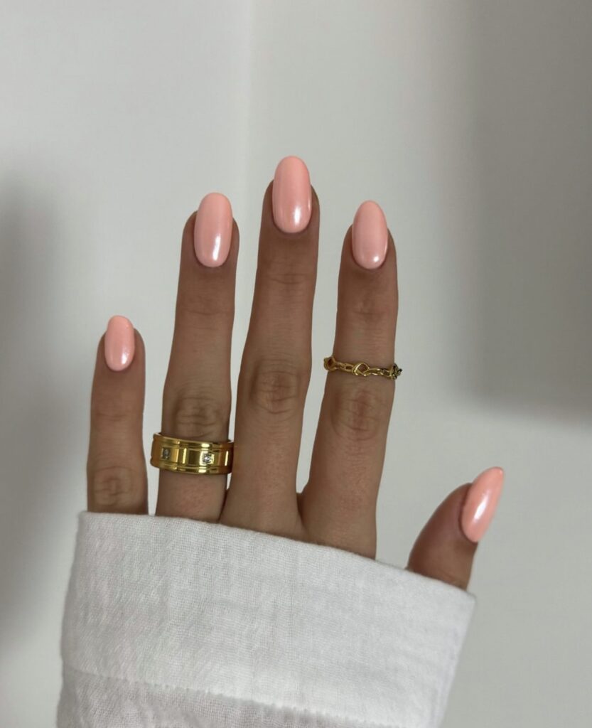 pink chrome nails spring 2024