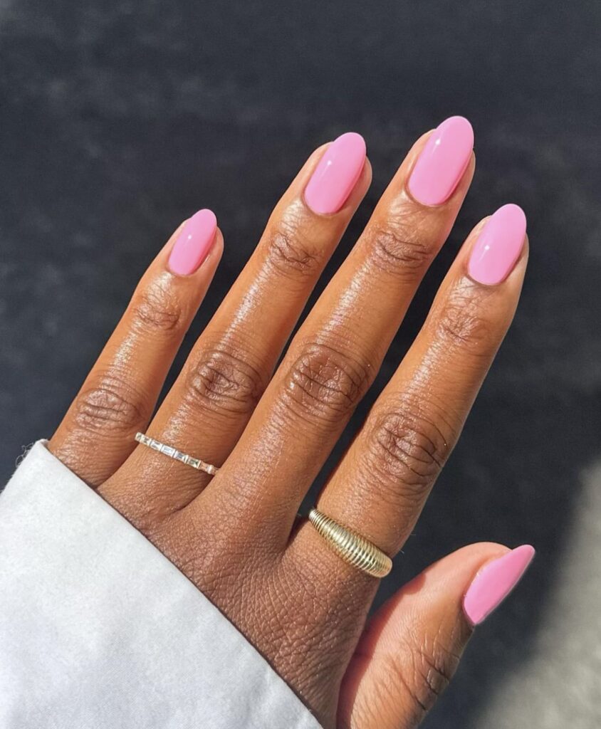 soft pink nails