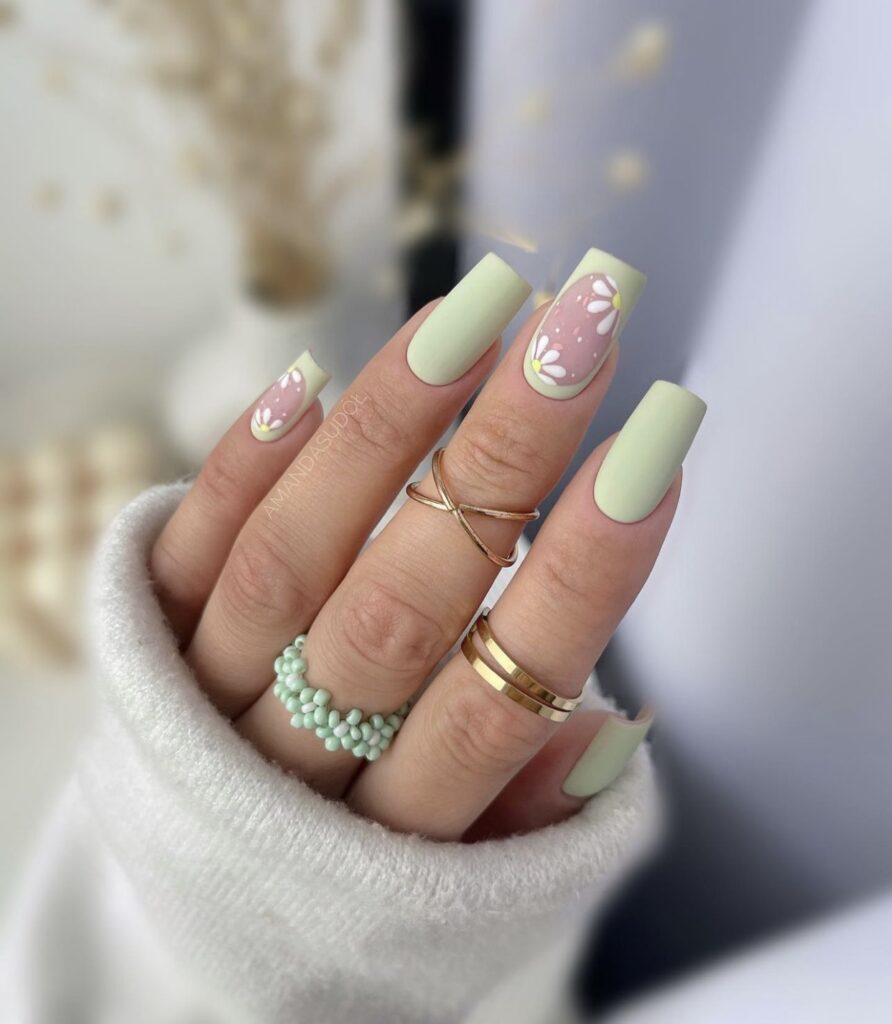 spring nail art short nails