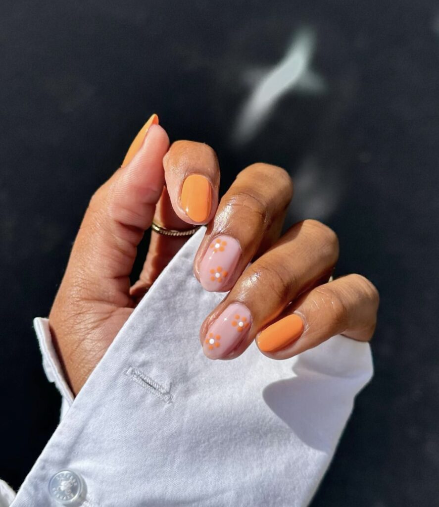 spring nails orange