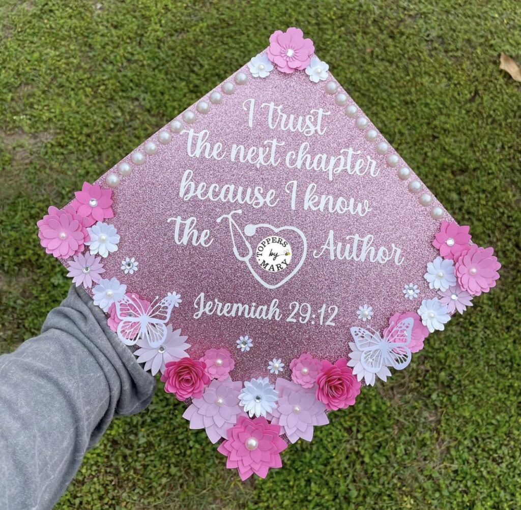 Pink graduation cap