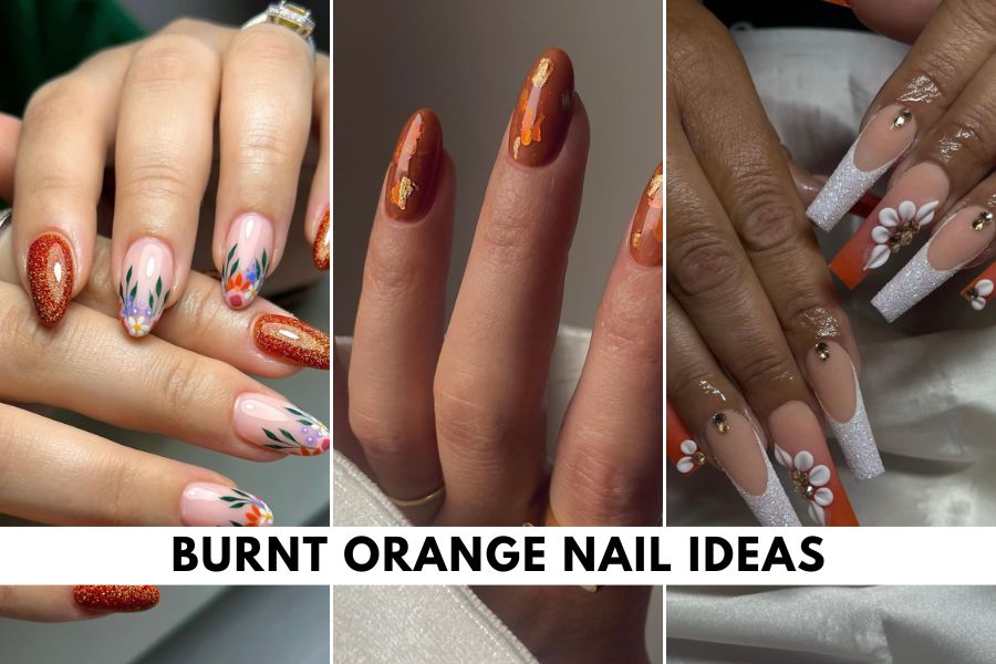 Burnt orange nail ideas