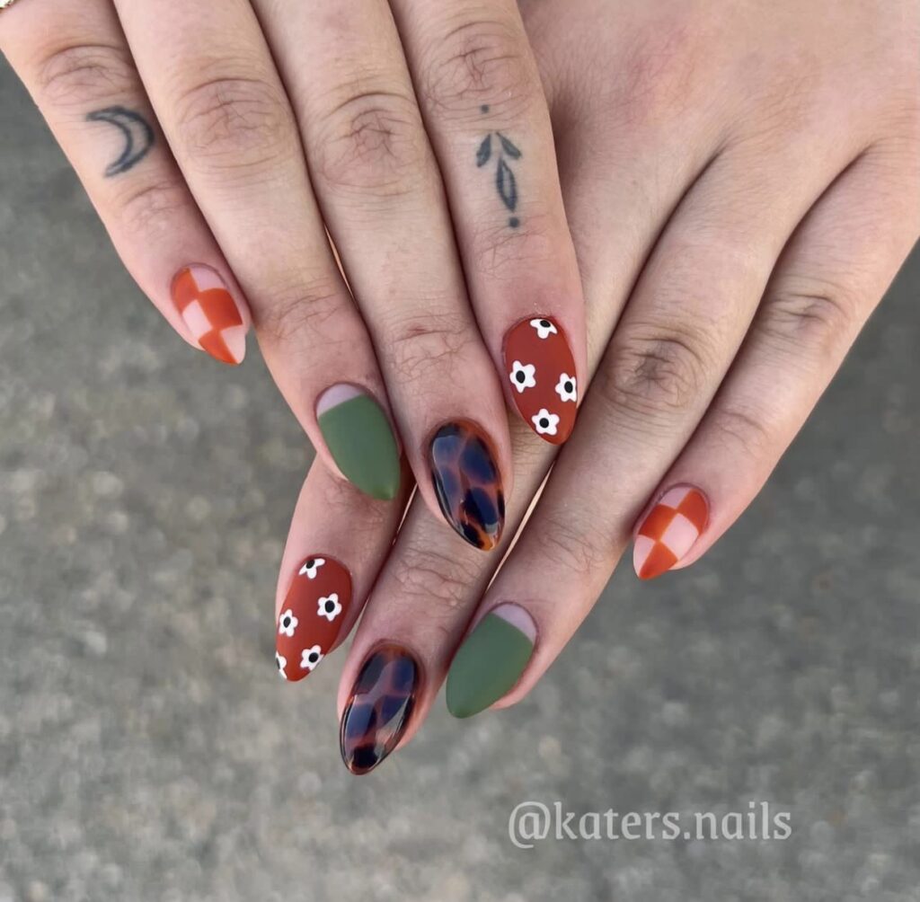 burnt orange nails designs