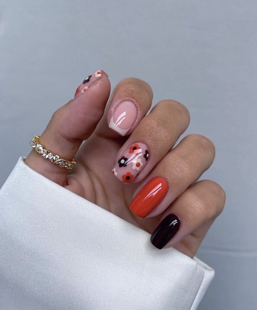 orange nail inspo