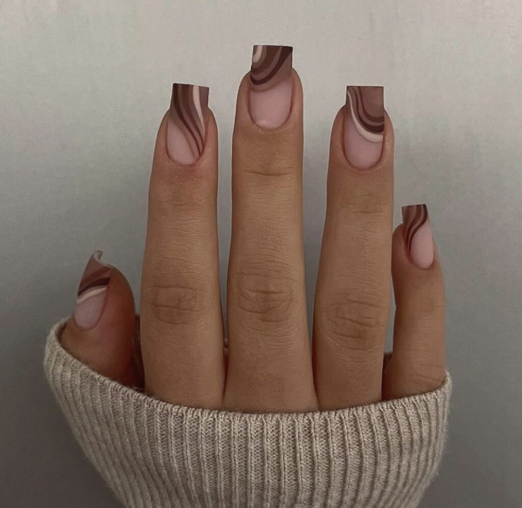 short square acrylic nails fall