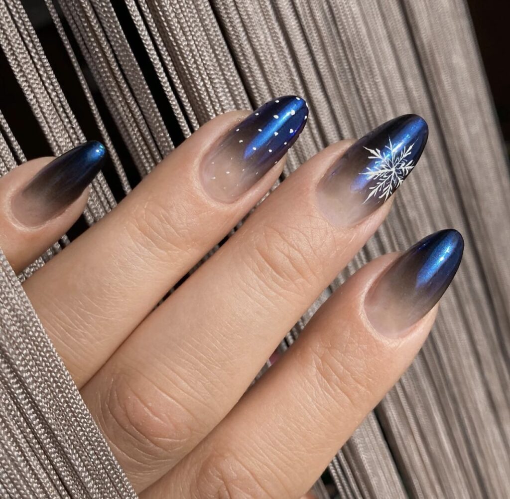 Blue winter nails