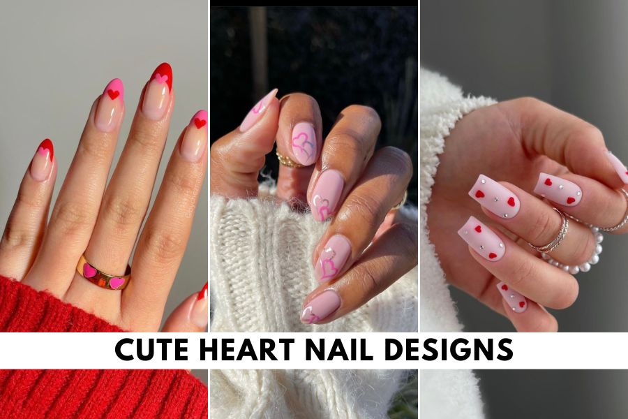 Cute heart nail designs